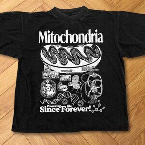 Mitochondria Vintage Science T-Shirt Biology Graphic Tee 90s Academic Cell
